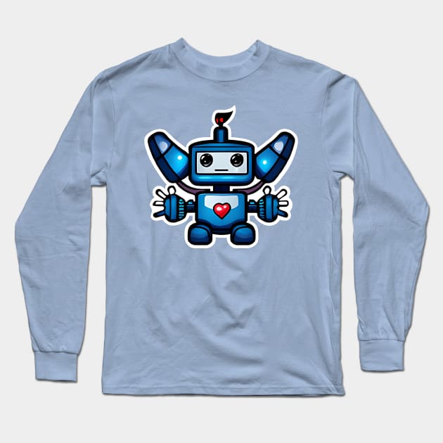 Robo Looking For A Heart & Love Long Sleeve T-Shirt by Art by Nabes